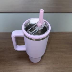 Vaso de botella de agua de acero inoxidable con recubrimiento en polvo de 40oz personalizado Vaso aislado de 40oz con mango <span class=keywords><strong>y</strong></span> pajita - Product Image 2