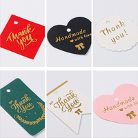 Dekoration Small Tag Benutzer definierte Blumen etikett Hot Stamp ing Kraft Hochzeit Candy Weihnachts geschenk Danke Karte Retail Display
