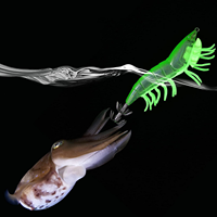 8 leurres phosphorescents pour calamar, crevettes et seiches, leurres artificiels fluorescents pour pieuvre, appâts artificiels pour eau salée