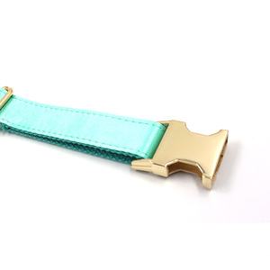 Sutra Palsu Mewah Label Pribadi Kerah Anjing Perangkat Keras Emas Sutra Hijau Kerah Anjing Kuat Grosir Kualitas Massal Kerah Anjing Premium - Product Image 6