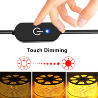 Contrôleur de variateur tactile avec indicateur lumineux bleu, fonction mémoire, compatible avec les bandes LED, sans scintillement, sortie 3A