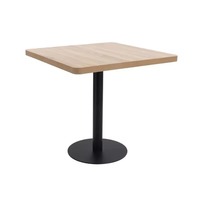 Vente directe d'usine, échantillon gratuit, mobilier de bar en bois, petite taille, base en fer, table de bistrot carrée pour la maison, restaurant