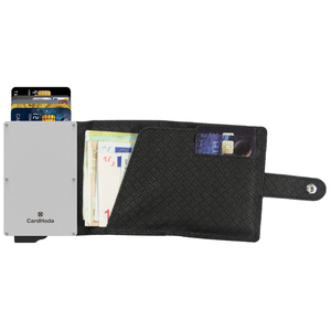 Cartera Larga de PU CardHoda con Protección RFID, Cierre Plegable Minimalista, Patrón Geométrico Negro, Tarjetero Unisex - Product Image 1