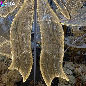 LEDA Semi Transparente Luz Oro Bowknot Decoración LED Road Lead Stand para pasillo Decoración de la boda - Product Image 5