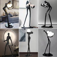 Nouvelles lampes sur pied en résine de designer, sculpture humanoïde, lampes sur pied modernes à LED, art déco, décoration intérieure, lampes sur pied de luxe, éclairage intérieur