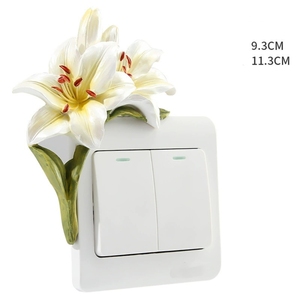 Artesanías creativas 3D, interruptor <span class=keywords><strong>de</strong></span> resina, pegatinas decorativas <span class=keywords><strong>de</strong></span> <span class=keywords><strong>pared</strong></span>, sala <span class=keywords><strong>de</strong></span> estar, dormitorio, enchufe, cubierta protectora, flor <span class=keywords><strong>de</strong></span> dibujos animados, seta - Product Image 3