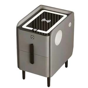 Table <span class=keywords><strong>de</strong></span> chevet intelligente à <span class=keywords><strong>LED</strong></span> en gros avec lecteur d'empreintes digitales et station <span class=keywords><strong>de</strong></span> recharge sans fil, table <span class=keywords><strong>de</strong></span> chevet multifonctionnelle - Product Image 5