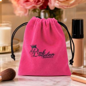 Pochette à boucles d'oreilles en velours, petit sac à cordon personnalisé pour emballage de paires de boucles d'oreilles (clous, pendantes, créoles), pour bijoux et expédition e-commerce - Product Image 2