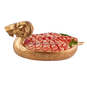 Plat de service créatif en forme de bateau, <span class=keywords><strong>plateau</strong></span> à sushi de style japonais, plat en céramique pour sashimi et oursons de mer, vaisselle unique en grès rétro émaillé - Product Image 3