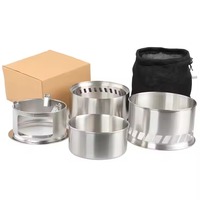 Brasero de camping, réchaud sans fumée, portable, pour jardin extérieur, assemblé, table de cuisson au charbon de bois, barbecue en acier inoxydable