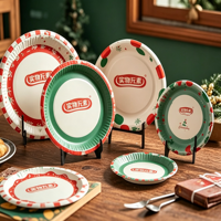 Assiettes en papier compostables traditionnelles, robustes, biodégradables, jetables, fabriquées à partir de bagasse, pour les collations, les desserts, les fêtes
