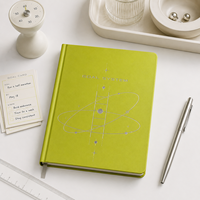 LABON Agenda de planification personnalisé en cuir végétalien vert citron, Journal de productivité 90 jours, Suivi d'habitudes de luxe, Carnet cadeau