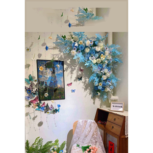 ดอกกุหลาบประดิษฐ์ดอกเดียวกำมะหยี่ดอกไม้ตกแต่งสีแดงขาวสัมผัสจริงกำหนดเองสำหรับตกแต่งงานแต่งงาน