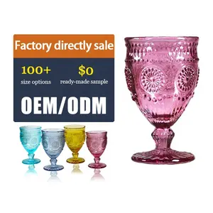 LANGXU красочный роскошный стеклянный стакан из аметиста с глянцевым бокалом для подсолнечника, красная Хрустальная стеклянная чашка, 9 унций