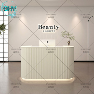 Hot <strong>pink</strong> High Quality Cosmetic Display Cabinet Hot Selling Reception Desk Counter <strong>Beauty</strong> <strong>Salon</strong> for Perfume Counter Display - Product Image 4