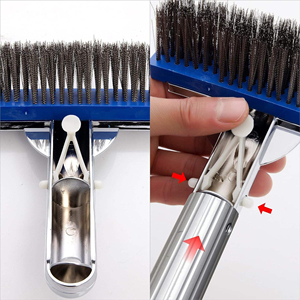 Brosse de <span class=keywords><strong>piscine</strong></span> robuste en acier inoxydable avec poils en fil métallique, brosse de nettoyage de <span class=keywords><strong>piscine</strong></span> courbée pour algues et tartre, compatible avec les perches de <span class=keywords><strong>piscine</strong></span> standard - Product Image 4