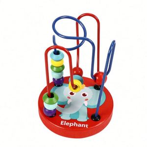 Montessori Mini Wire Roller <b>Puzzle</b> Counting Frames Wooden Educational Circle Bead Maze Toys for Baby Toddler Kids Boys & Girls - Product Image 4