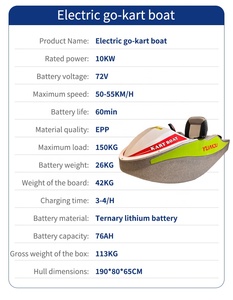 YUAN DU eau Mini électrique Go-kart bateau vague <span class=keywords><strong>Jet</strong></span> <span class=keywords><strong>Ski</strong></span> conseil 2 roues 18KW puissance 50 KM/H vitesse 1 siège pour eau de mer 72v batterie - Product Image 6