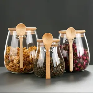 Récipients hermétiques pour pots de stockage des aliments <span class=keywords><strong>pot</strong></span> en verre avec couvercle récipient scellé boîtes de sucre et de thé pots de café de cuisine hermétiques - Product Image 4