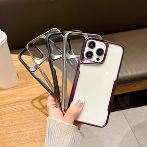 Fundas de teléfono móvil con diseño de hoja transparente Simple para Iphone 15 14 <span class=keywords><strong>Pro</strong></span> Max funda chapada a prueba de golpes para todos los modelos - Product Image 5