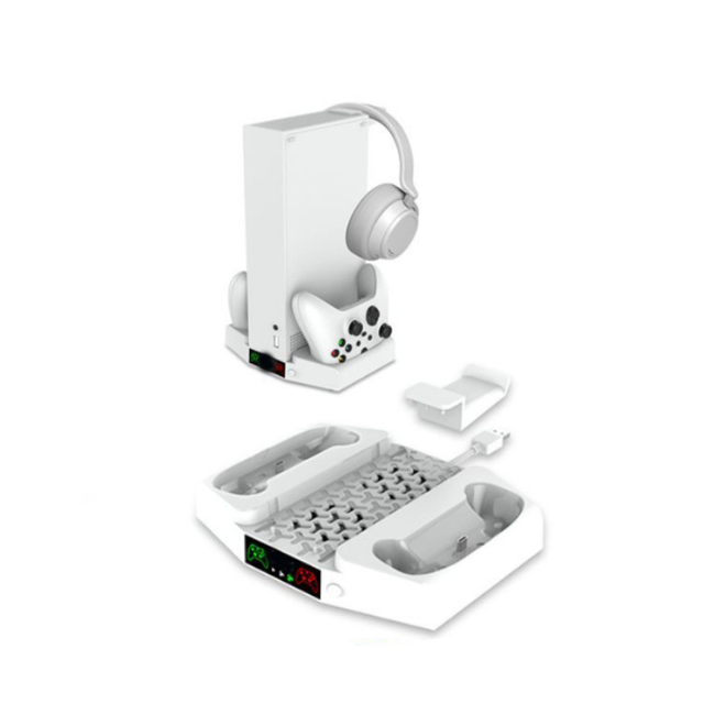 With Headset Hook Charger Cooling Fan Stand for Xbox Series Console Cooling Fan Game Controller Charging Dock Station