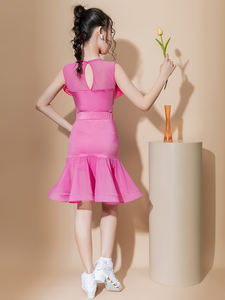 Rosa/Verde/Rosa rojo verano nuevo vestido de entrenamiento para niñas falda Latina profesional para niños - Product Image 2