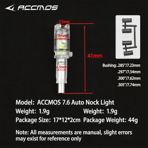 Nocks de Flecha Iluminados Automáticamente de 6.2mm y 7.6mm para Arco, Puntas Brillantes para Flechas de Caza y Tiro, Accesorios de Arquería - Product Image 5