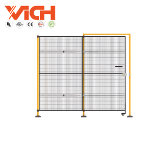 ألواح سياج أمان صفراء متينة من الفولاذ الكربوني المطلي بالبودرة صديقة للبيئة، شبكة سلكية ملحومة، حاجز أمان لحماية الآلات - Product Image 4