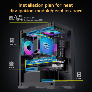 Lovinglcool PC Trường Hợp Giữa Tháp Matx Chơi Game Trường Hợp Máy Tính Với Cao Lưu Lượng Đục Lỗ Tempered Glass Mặt Trước/Side Bảng Điều Chỉnh Gamer Trường Hợp - Product Image 2