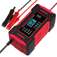 Chargeur de batterie de voiture 12 volts, réparation par impulsions, portable, sortie 6A, affichage, fonction automatique, compatible moto, EU/UK, 90W
