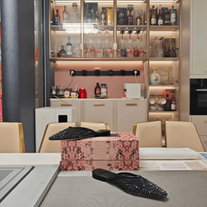 Jimmy Women's Trendy Pointed Toe Slip on Slippers Stylish Rhinestone <b>Slide</b> Sandals for Outdoor Casual Wear Chooing - Product Image 4