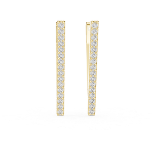 Boucles d'oreilles en diamant de laboratoire plaqué or pour femmes, bijoux élégants et raffinés, cadeau étincelant pour mariage ou fête - Product Image 1