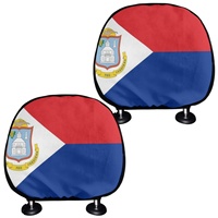 Ensemble de 2 protections universelles pour appuie-tête à motif de drapeau, housse d'appuie-tête de voiture en polyester léger pour la décoration intérieure de voiture et de camion