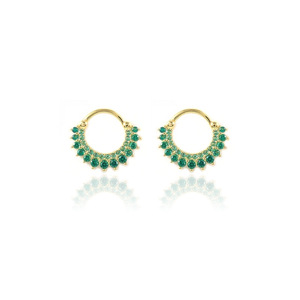 Anillo labret de aleación de zinc chapado en oro con circonita cúbica engastada de 16 mm, joyería corporal unisex para uso diario y fiestas. - Product Image 3