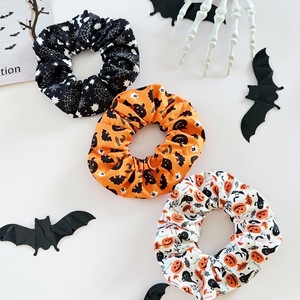 Chouchous pour cheveux à haute élasticité pour femmes, motifs Citrouille d'Halloween, Crâne, Empreinte de main fantôme, accessoire capillaire pour fête d'Halloween et déguisement - Product Image 4