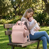 Sac à dos convertible antivol pour poussette, sac de rangement fonctionnel pour le change et les couches de bébé
