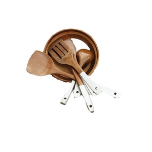 Ensemble spatule et cuillère en bois, 6 pièces, ustensiles de cuisine, outils pour poêle antiadhésive, outils pour faire sauter les aliments, lavage à la main uniquement - Product Image 4