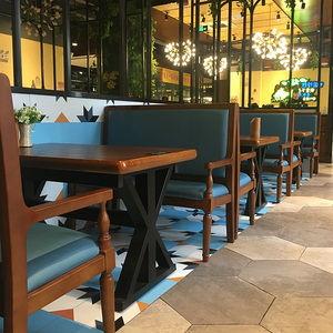 Meubles commerciaux bleus antiques de Style <span class=keywords><strong>Oriental</strong></span>, <span class=keywords><strong>Table</strong></span> et banquet en bois de Restaurant - Product Image 5