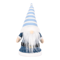 Poupée Gnome de Noël en peluche à rayures bleues avec manteau flocon de neige et boucle de ceinture pour la décoration d'étagère sur le thème du pays des merveilles hivernales