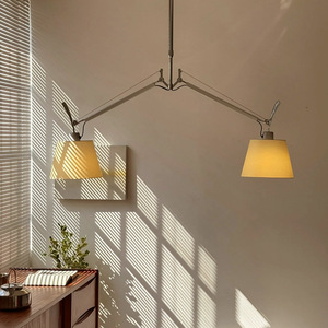 Qiaoqing Floor Lamp Led <b>Light</b> Source Swing Arm Fabric Shade Modern Minimalist Design For Living Room Bedroom Study Reading - Product Image 2