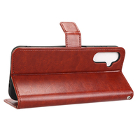 Étui en cuir à rabat pour Samsung Galaxy A17/A18/A25/A16/A15/A56/A55/A35/A37, texture Crazy Horse, avec fente pour cartes