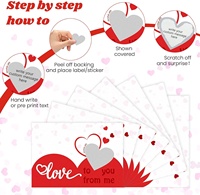 Cartes à gratter personnalisées pour la Saint-Valentin, cartes de vœux romantiques, tickets à gratter pour anniversaire de petit ami avec autocollant