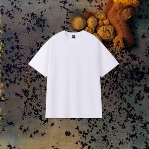 T-shirt à manches courtes col rond en polyester/coton tricoté imprimé 3D anti-boulochage coupe classique style Indie, taille européenne – En vente - Product Image 3