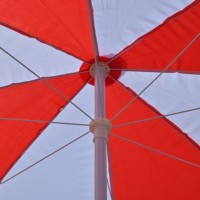 Parasol d'extérieur personnalisable de grand diamètre rouge et blanc pour foire et exposition