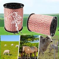 Hoogspanningsdraad voor rundvee, paarden, schapen, omheining en beveiliging van boerderijen, touw, tape, elektrische omheining, polywire, rol van 200/500m