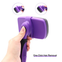 Faible quantité minimale de commande personnalisé Logo et couleur chat chien perte de poils d'animaux peigne de toilettage auto-nettoyant Slicker brosse outil