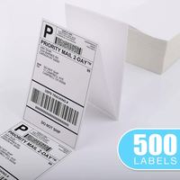 Étiquettes thermiques directes prix usine 4" x 6" blanches perforées sans bois autocollantes 500 étiquettes/paquet étiquettes imperméables