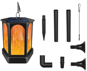 96 <b>LED</b> Solar Lawn Lamp 350LM Super Bright Flickering Dancing <b>Fire</b> Flame Light IP65 Waterproof Garden Landscape Light - Product Image 1