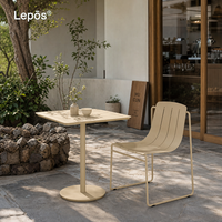 Ensemble de mobilier de bistrot extérieur en aluminium thermolaqué, résistant à la rouille et aux UV, simple et élégant, pour terrasse, café, patio, table et chaises