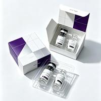 Solution d'emballage compacte pour flacons de 3 ml, 5 ml et 10 ml avec inserts personnalisés, construction en carton blanc et impression de logo